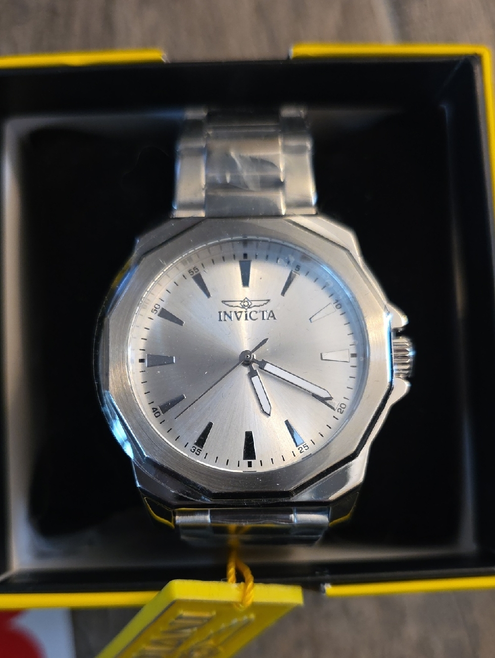 50. Invicta Silver Men's Stainless Steel Watch with Sunburst Dial